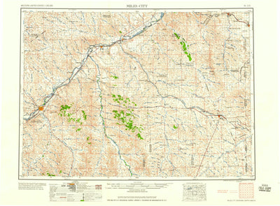 United States Geological Survey Miles City, MT-ND (1958, 250000-Scale) digital map