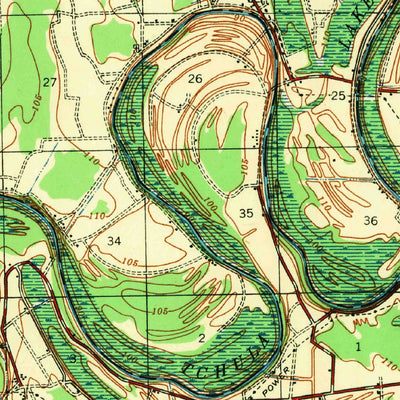 United States Geological Survey Mileston, MS (1940, 62500-Scale) digital map