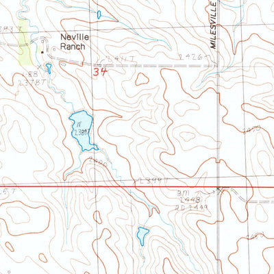 United States Geological Survey Milesville, SD (1983, 24000-Scale) digital map