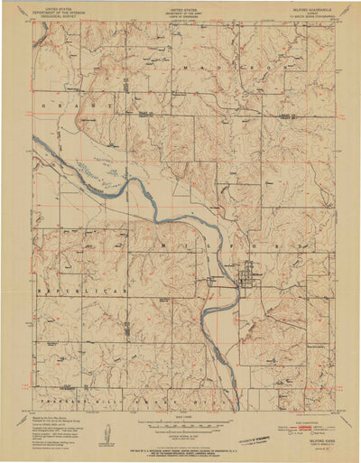 United States Geological Survey Milford, KS (1951, 24000-Scale) digital map
