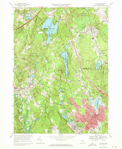 United States Geological Survey Milford, MA (1968, 24000-Scale) digital map