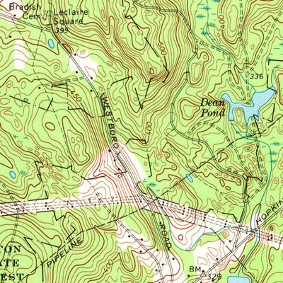 United States Geological Survey Milford, MA (1968, 24000-Scale) digital map