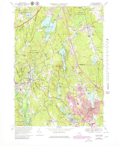 United States Geological Survey Milford, MA (1968, 25000-Scale) digital map