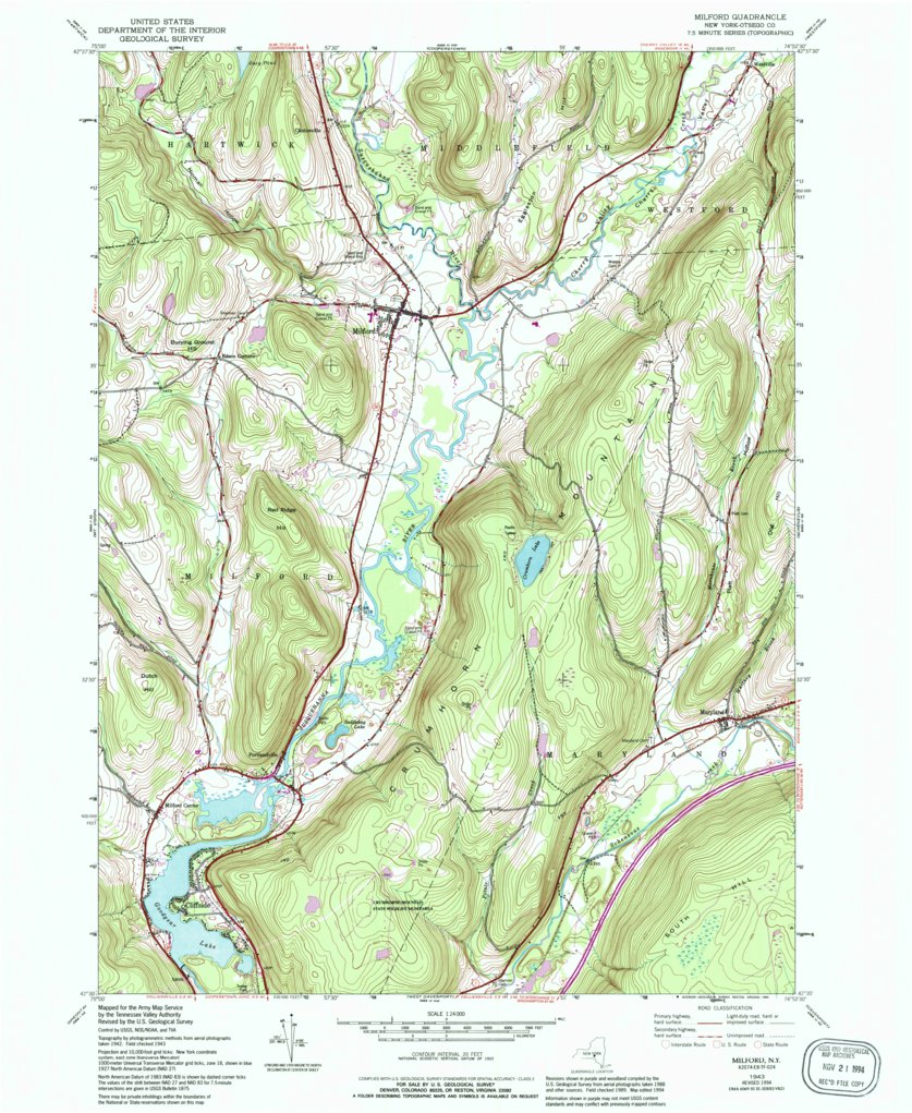 Milford, NY (1943, 24000-Scale) Map by United States Geological Survey ...