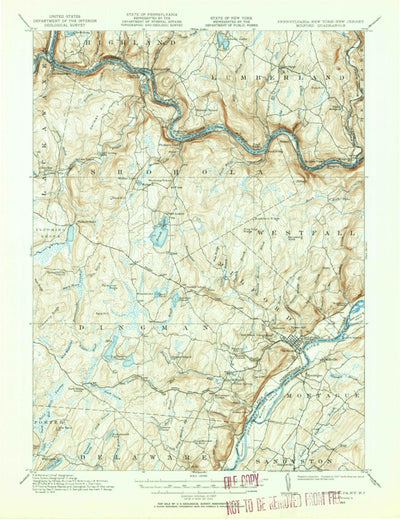 United States Geological Survey Milford, PA-NY-NJ (1913, 62500-Scale) digital map