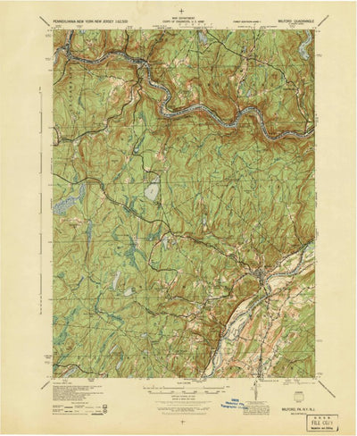 United States Geological Survey Milford, PA-NY-NJ (1944, 62500-Scale) digital map