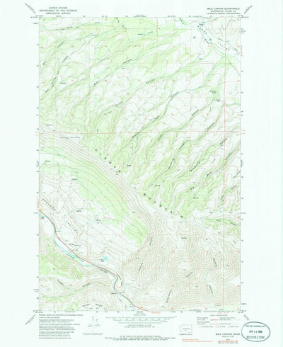 United States Geological Survey Milk Canyon, WA (1971, 24000-Scale) digital map