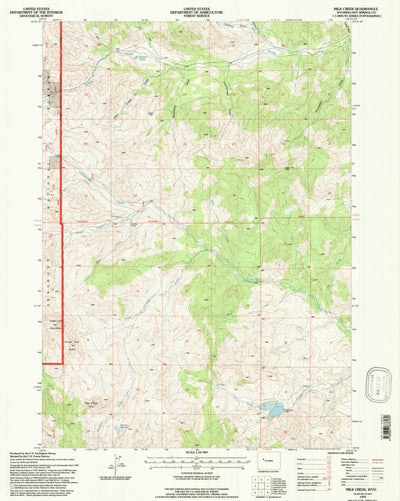 United States Geological Survey Milk Creek, WY (1991, 24000-Scale) digital map