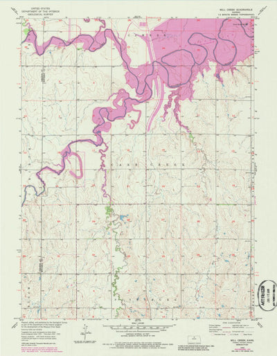 United States Geological Survey Mill Creek, KS (1953, 24000-Scale) digital map