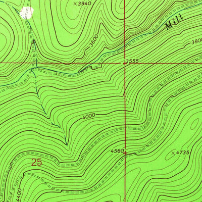 United States Geological Survey Mill Pocket Creek, MT (1964, 24000-Scale) digital map