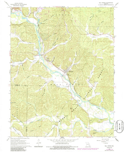 United States Geological Survey Mill Spring, MO (1968, 24000-Scale) digital map