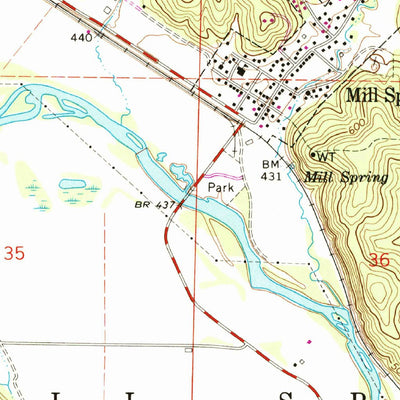 United States Geological Survey Mill Spring, MO (1968, 24000-Scale) digital map