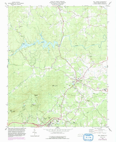 United States Geological Survey Mill Spring, NC (1982, 24000-Scale) digital map