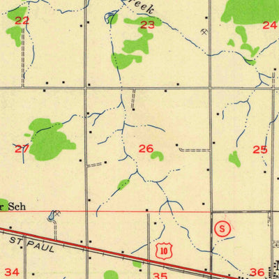United States Geological Survey Milladore, WI (1956, 48000-Scale) digital map