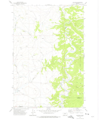 United States Geological Survey Millegan, MT (1971, 24000-Scale) digital map