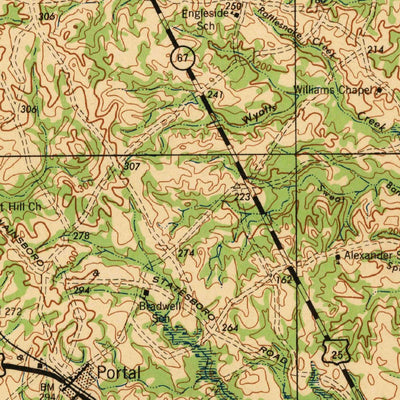 United States Geological Survey Millen, GA-SC (1943, 125000-Scale) digital map