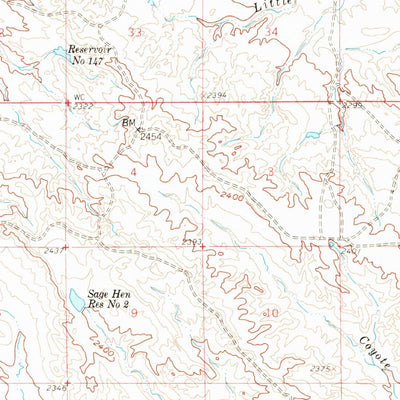 United States Geological Survey Miller Coulee, MT (1958, 62500-Scale) digital map