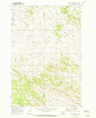 United States Geological Survey Miller Creek SW, MT (1969, 24000-Scale) digital map