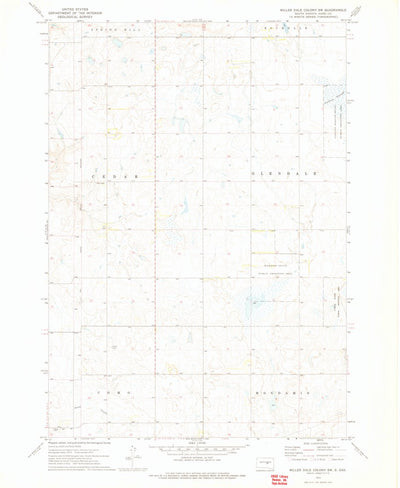 United States Geological Survey Miller Dale Colony SW, SD (1973, 24000-Scale) digital map