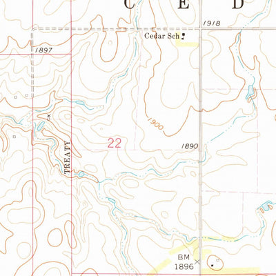 United States Geological Survey Miller Dale Colony SW, SD (1973, 24000-Scale) digital map