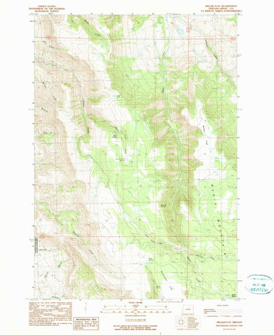 United States Geological Survey Miller Flat, OR (1990, 24000-Scale) digital map