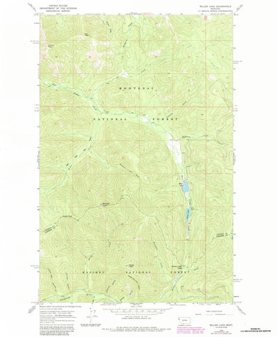 United States Geological Survey Miller Lake, MT (1966, 24000-Scale) digital map
