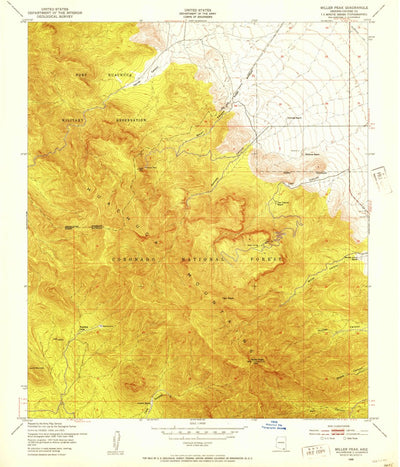United States Geological Survey Miller Peak, AZ (1948, 24000-Scale) digital map