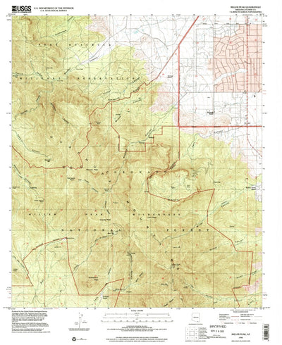 United States Geological Survey Miller Peak, AZ (1996, 24000-Scale) digital map