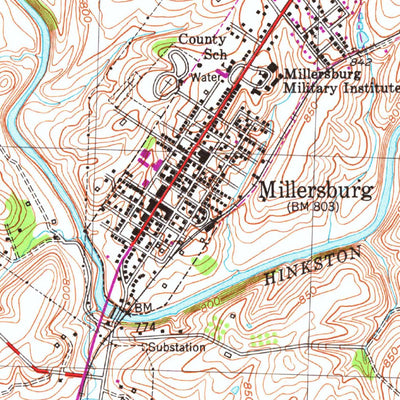 United States Geological Survey Millersburg, KY (1953, 24000-Scale) digital map