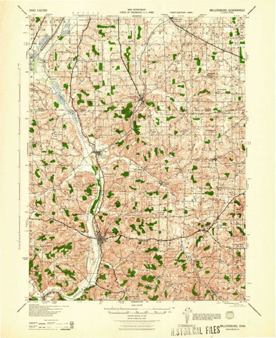 United States Geological Survey Millersburg, OH (1943, 62500-Scale) digital map