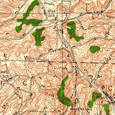 United States Geological Survey Millersburg, OH (1943, 62500-Scale) digital map