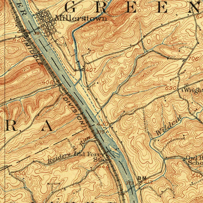 United States Geological Survey Millerstown, PA (1907, 62500-Scale) digital map