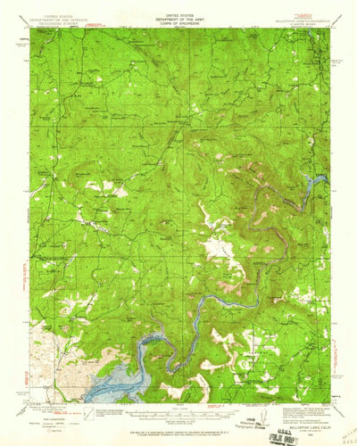 United States Geological Survey Millerton Lake, CA (1942, 62500-Scale) digital map