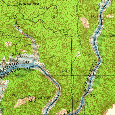 United States Geological Survey Millerton Lake, CA (1942, 62500-Scale) digital map