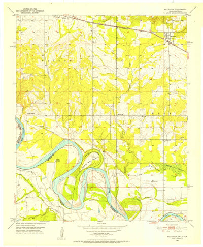 United States Geological Survey Millerton, OK-TX (1951, 24000-Scale) digital map