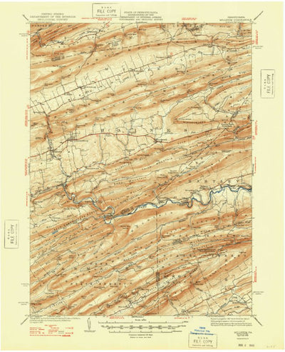 United States Geological Survey Millheim, PA (1941, 62500-Scale) digital map