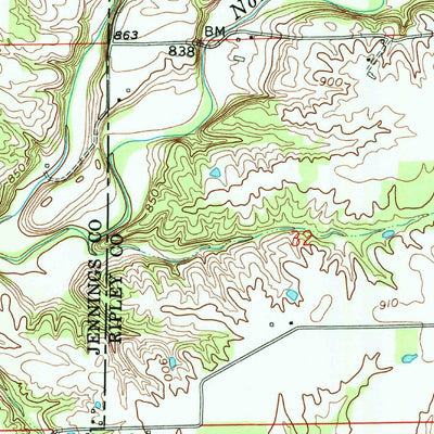 United States Geological Survey Millhousen, IN (1958, 24000-Scale) digital map