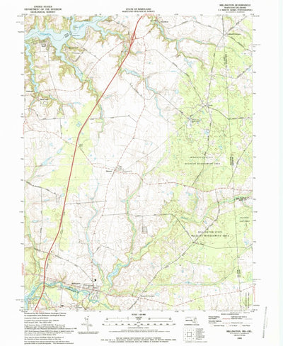 United States Geological Survey Millington, MD-DE (1993, 24000-Scale) digital map