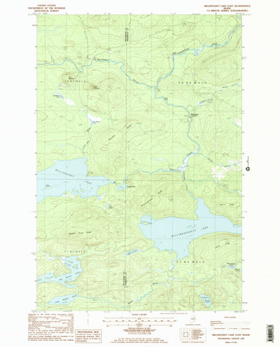United States Geological Survey Millinocket Lake East, ME (1985, 24000-Scale) digital map