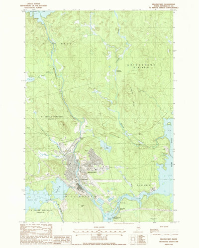 United States Geological Survey Millinocket, ME (1988, 24000-Scale) digital map