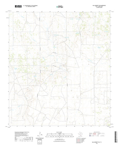 United States Geological Survey Mills Bennett SW, TX (2022, 24000-Scale) digital map