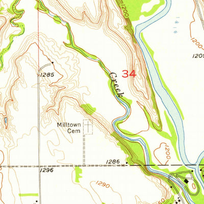 United States Geological Survey Milltown, SD (1957, 24000-Scale) digital map