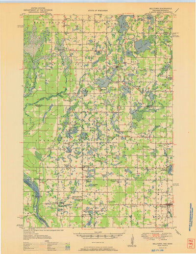 United States Geological Survey Milltown, WI-MN (1951, 48000-Scale) digital map