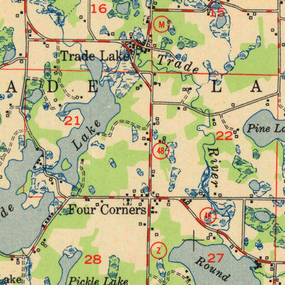 United States Geological Survey Milltown, WI-MN (1951, 48000-Scale) digital map