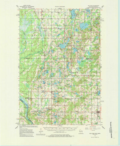 United States Geological Survey Milltown, WI-MN (1955, 62500-Scale) digital map