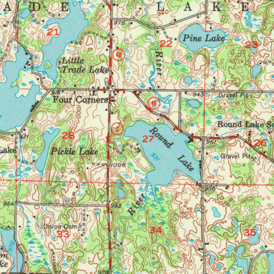 United States Geological Survey Milltown, WI-MN (1955, 62500-Scale) digital map