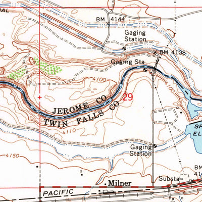 United States Geological Survey Milner, ID (1964, 24000-Scale) digital map