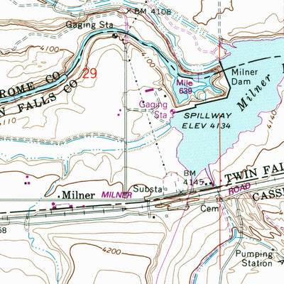 United States Geological Survey Milner, ID (1965, 24000-Scale) digital map