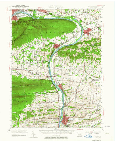 United States Geological Survey Milton, PA (1953, 62500-Scale) digital map