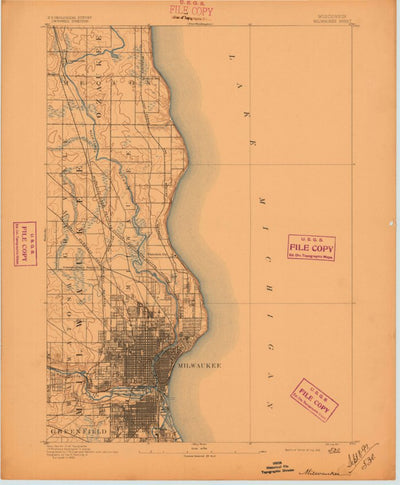United States Geological Survey Milwaukee, WI (1892, 62500-Scale) digital map